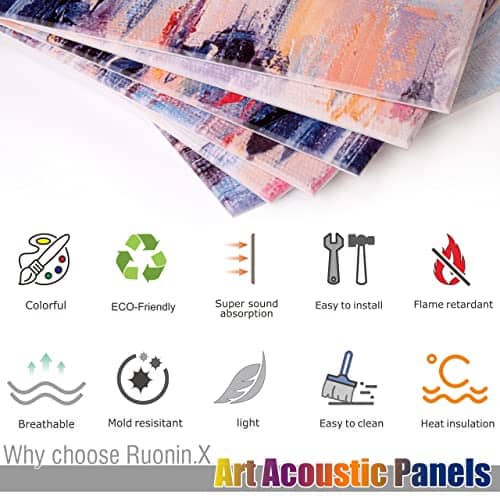 Ruonin.X 6 Pack Paneles Decorativos de Arte Acústico, Mejor - Imagen 6