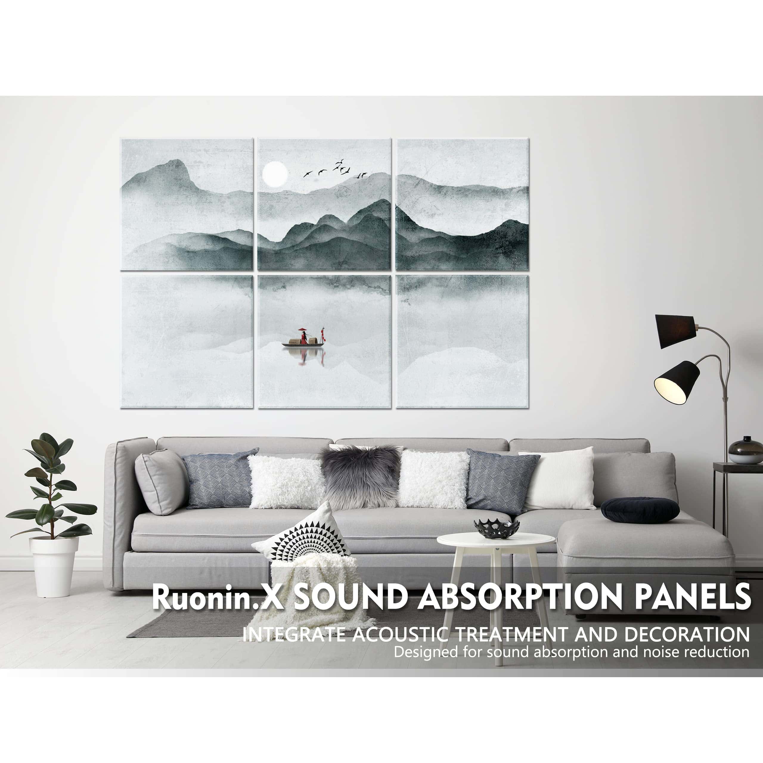 Ruonin.X 6 Pack Paneles acústicos decorativos de arte, - Imagen 3