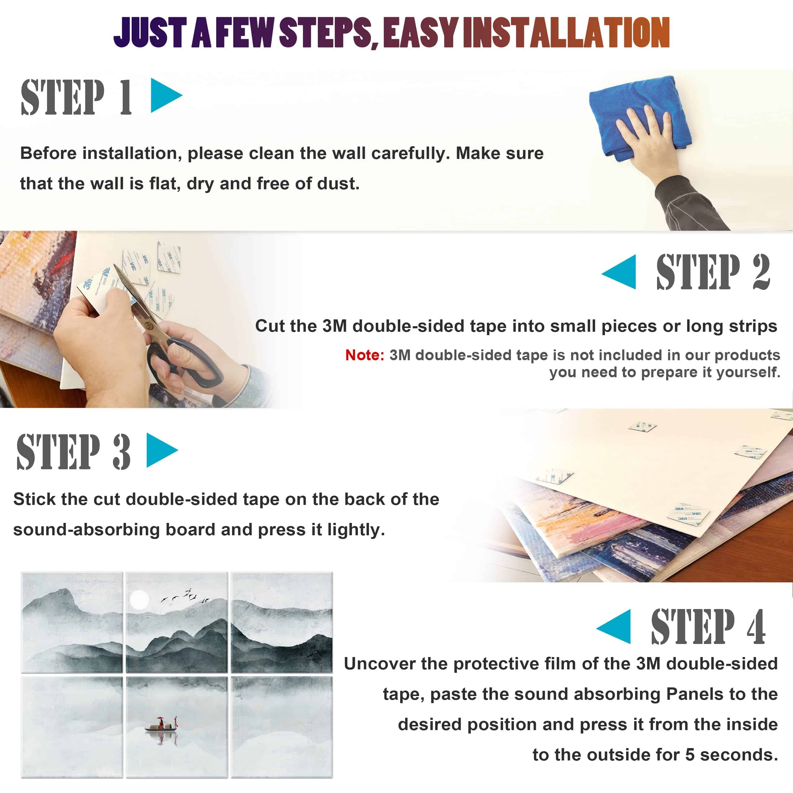 Ruonin.X 6 Pack Paneles acústicos decorativos de arte, - Imagen 8