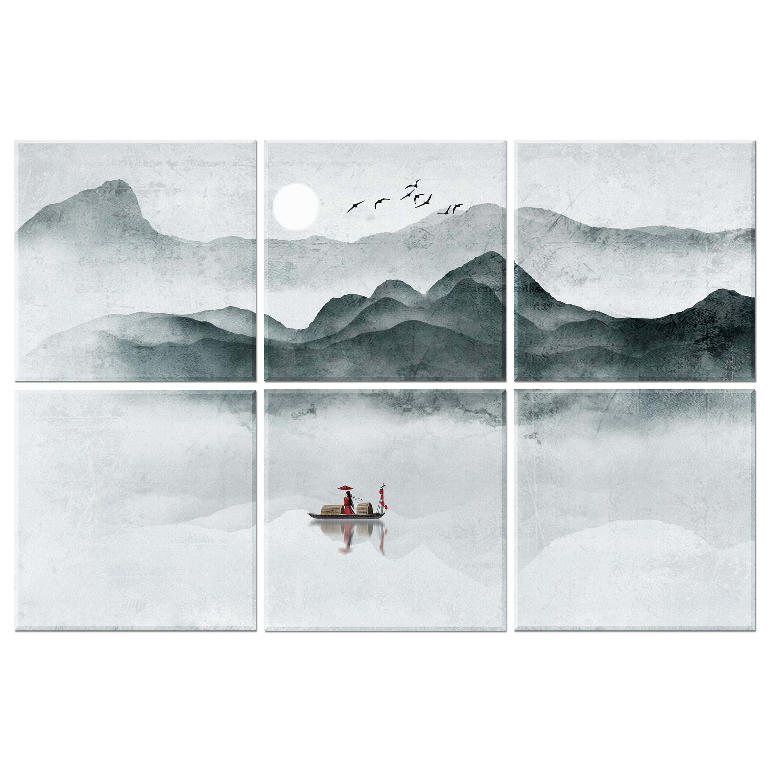 Ruonin.X 6 Pack Paneles acústicos decorativos de arte,