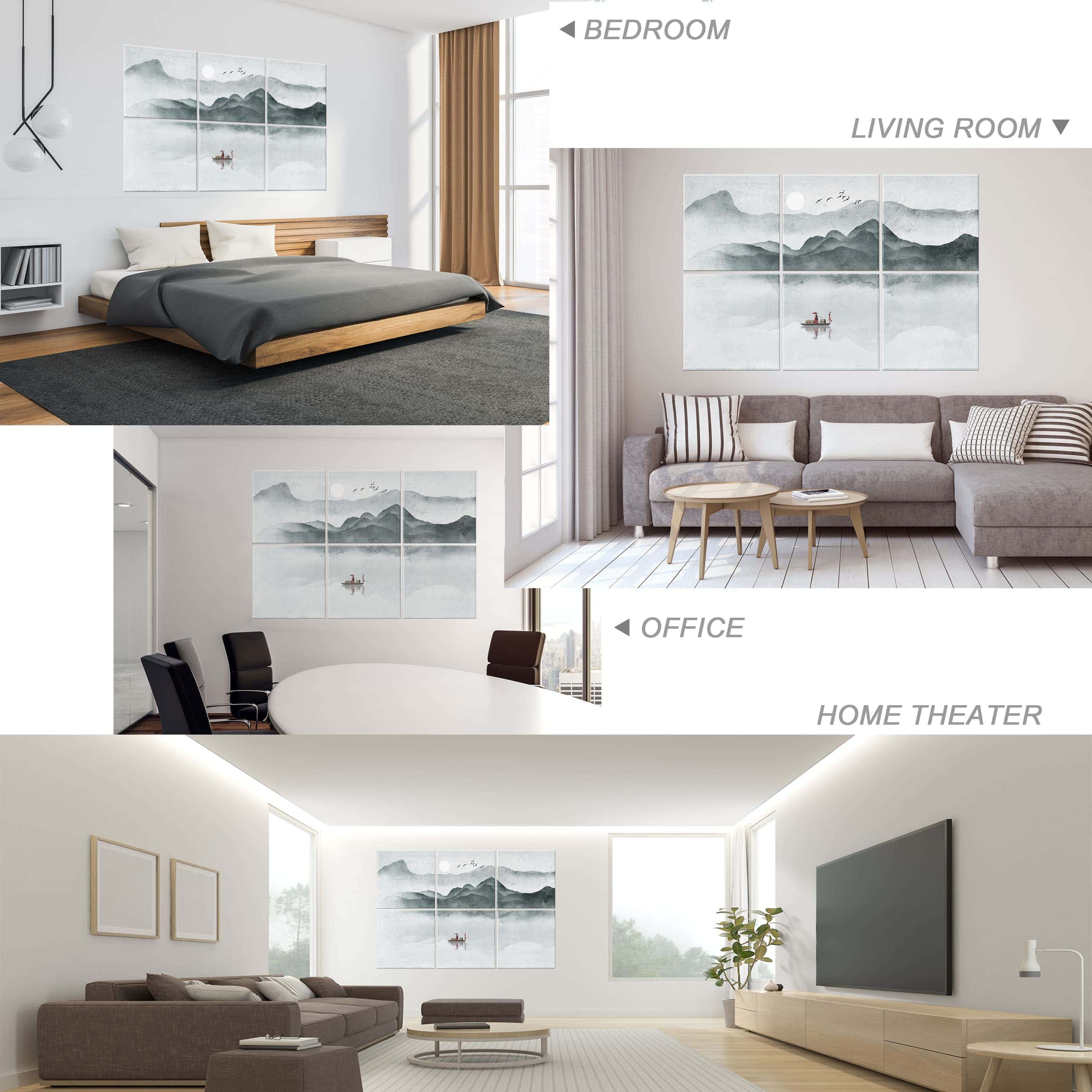 Ruonin.X 6 Pack Paneles acústicos decorativos de arte, - Imagen 5