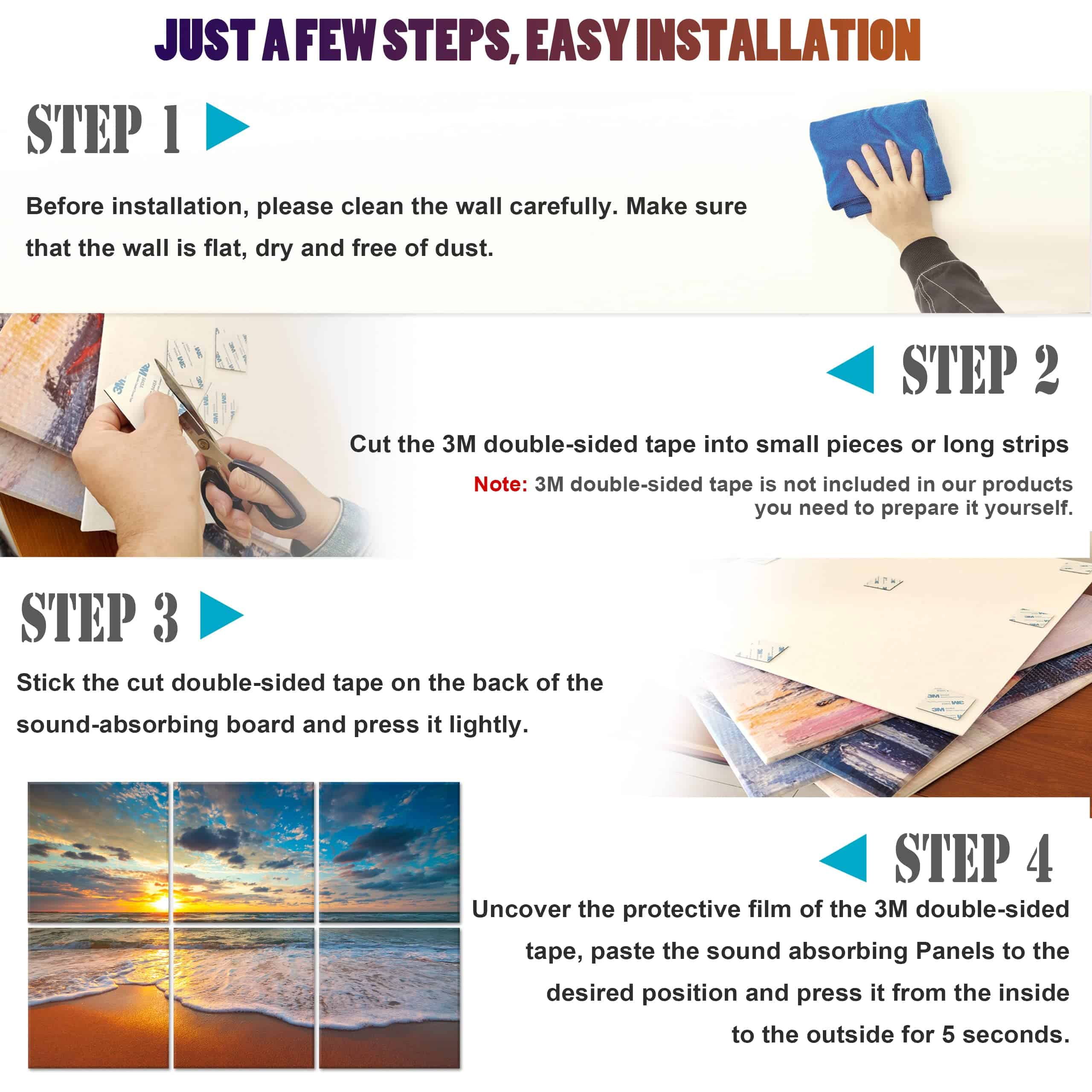 Paneles de Arte de Pared Ruonin.X, 6 Paquete Paneles - Imagen 8