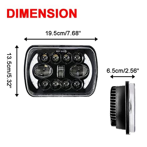 Par de faros LED 5X7 7X6 pulgadas con Haz Alto Bajo DRL Luz - Imagen 4