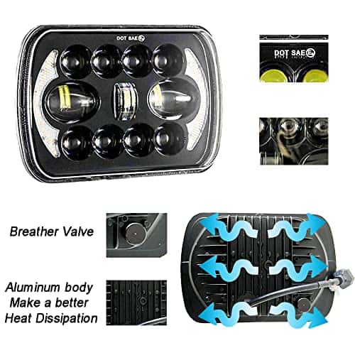 Par de faros LED 5X7 7X6 pulgadas con Haz Alto Bajo DRL Luz - Imagen 5