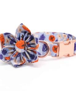 Collar para Perro de Fresa con Flor, Collar Ajustable