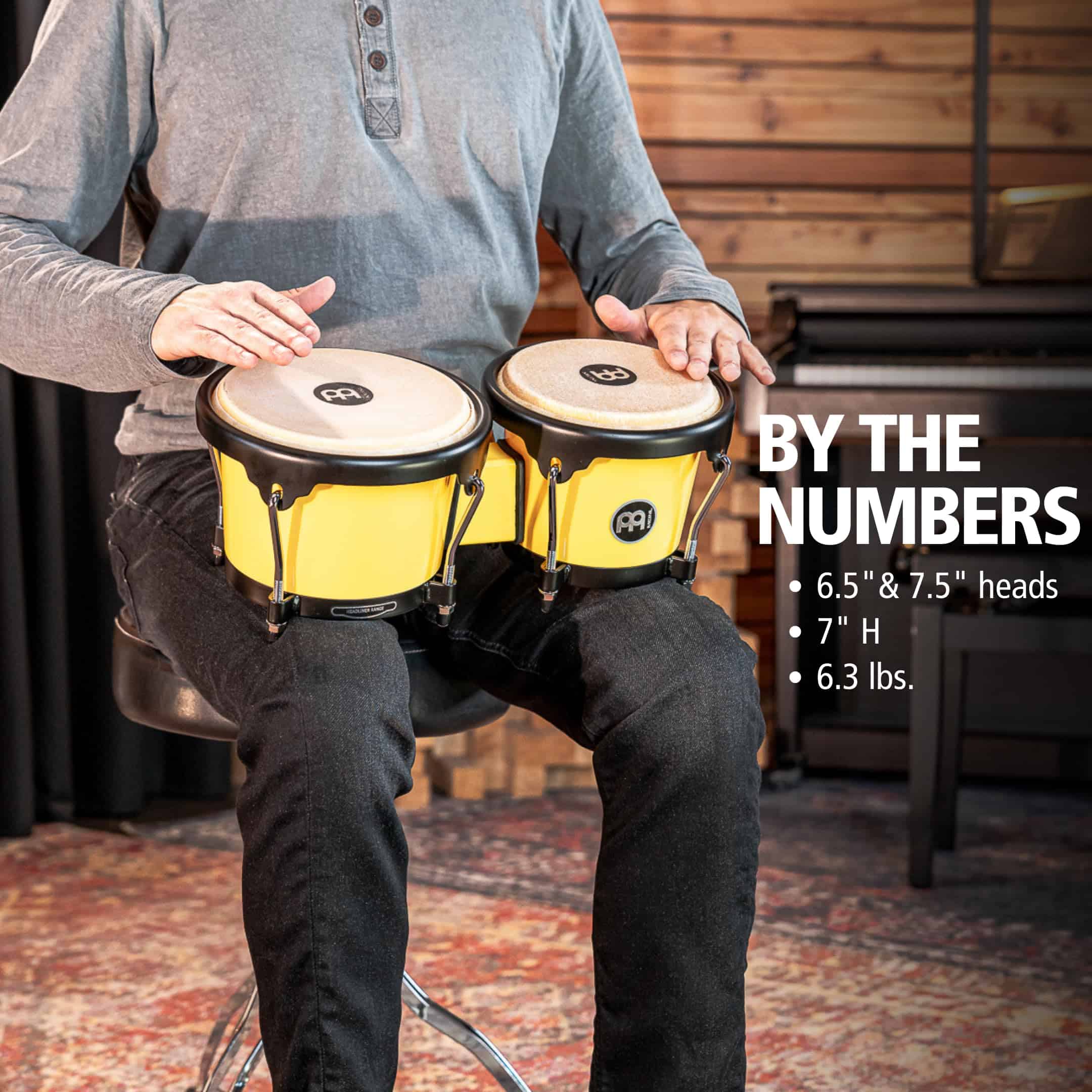 Meinl Percussion Bongos Hand Drum Set 6.5" y 7.5" con - Imagen 7