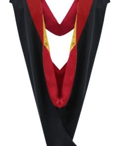 Cappe Diem Master Graduation Deluxe Hood -Rojo-Rojo/Oro