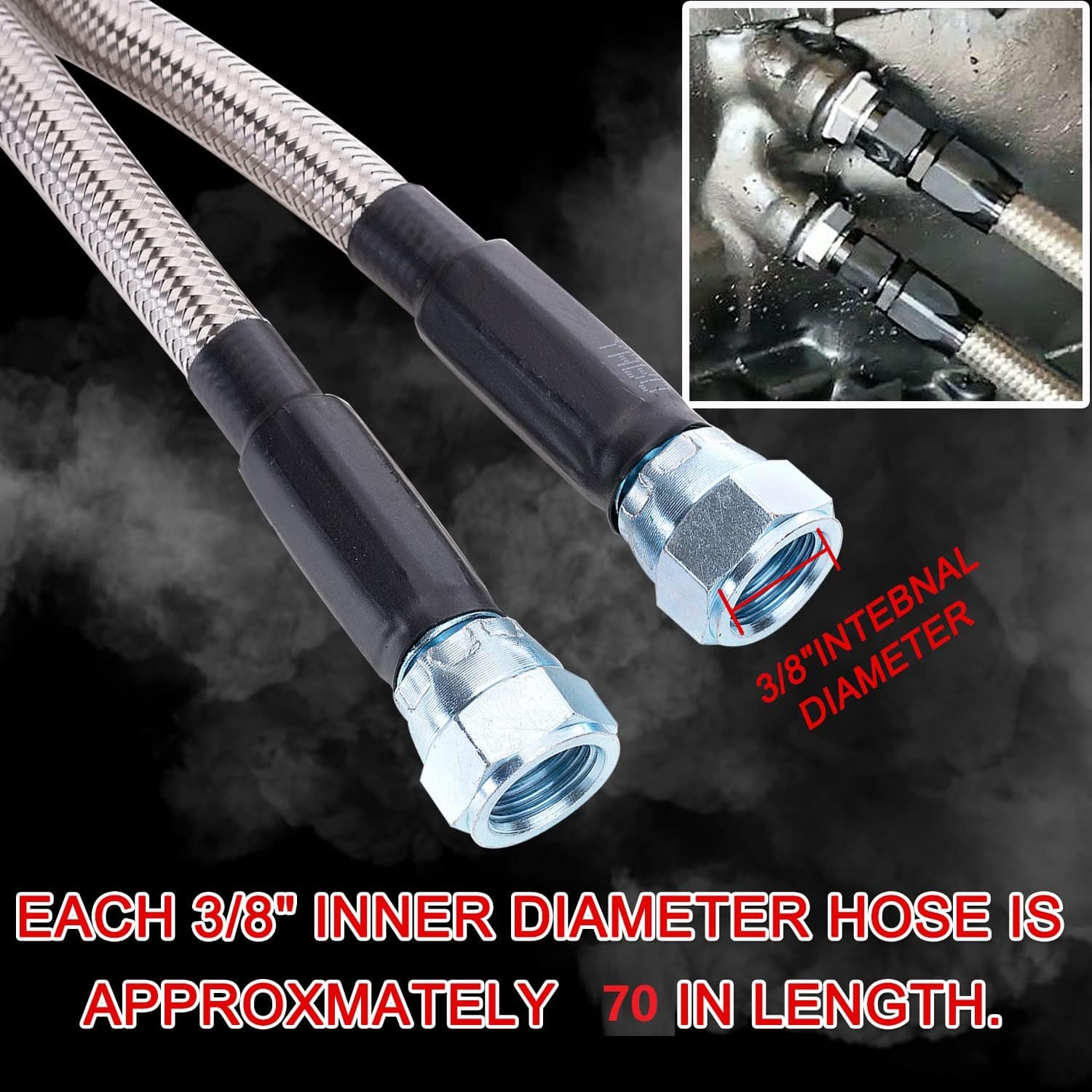 Kit de manguera enfriadora de transmisión de 70" de 6AN con - Imagen 5