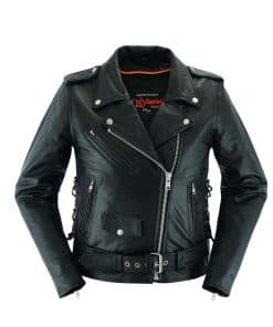 Chamarra de Motociclista de Cuero Genuino para Mujer de