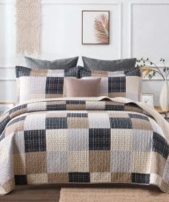 Edredones King Size a Cuadros Y-PLWOMEN - Edredón King 100%