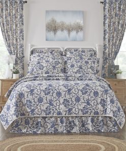VHC Brands Dorset, Colcha Reversible Floral Estilo Granja,