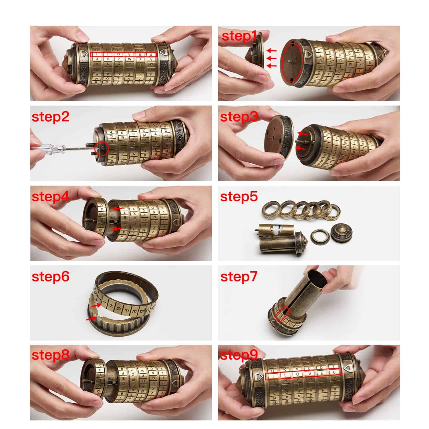 Caja de Rompecabezas de Dinero Cryptex Código -Rosa - Imagen 5