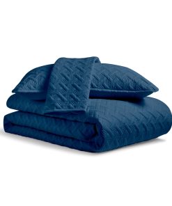 Juego de Edredón de Lujo de 3 Piezas -Azul Marino