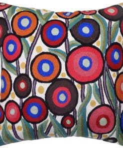 Funda de cojín Kashmir Designs Floral Poppy Blanco Rojo