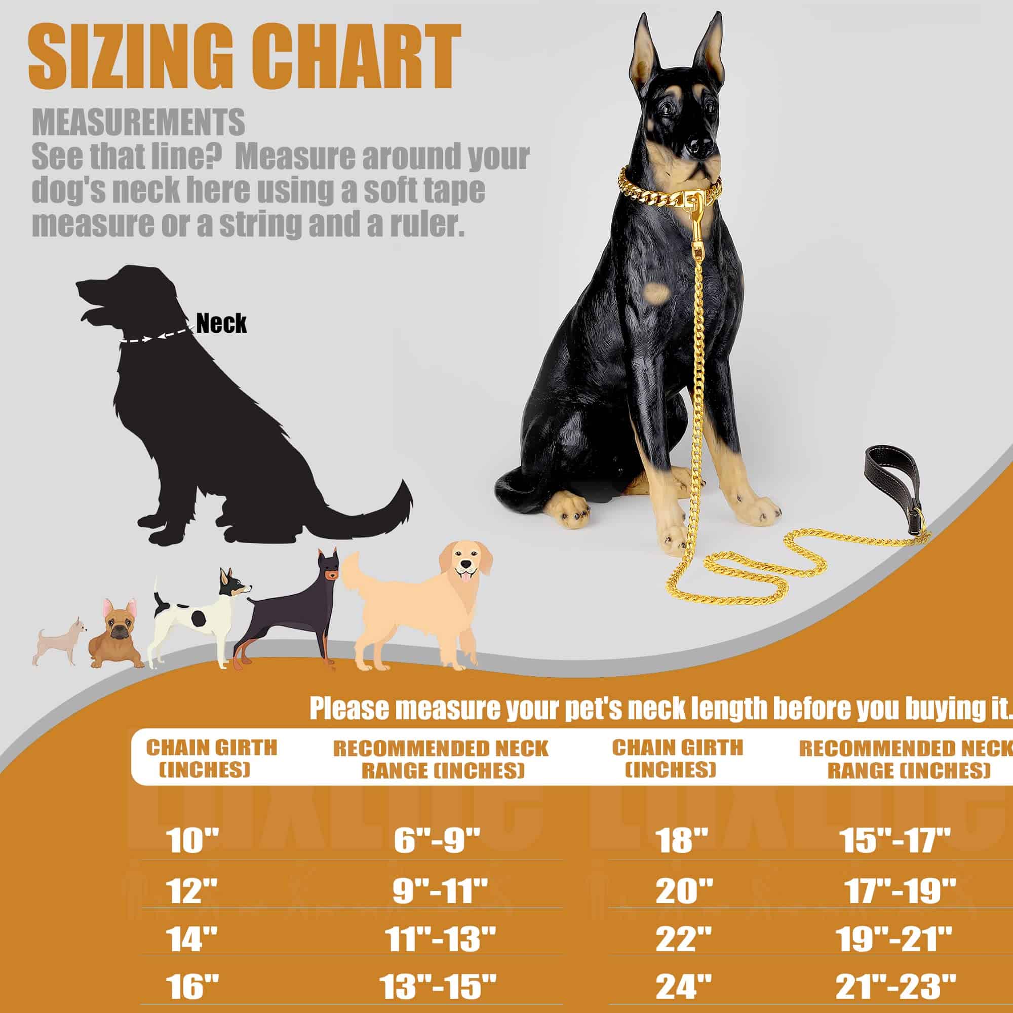 Collares de Cadena de Perro LuxLife Cuban Link Collar de - Imagen 6