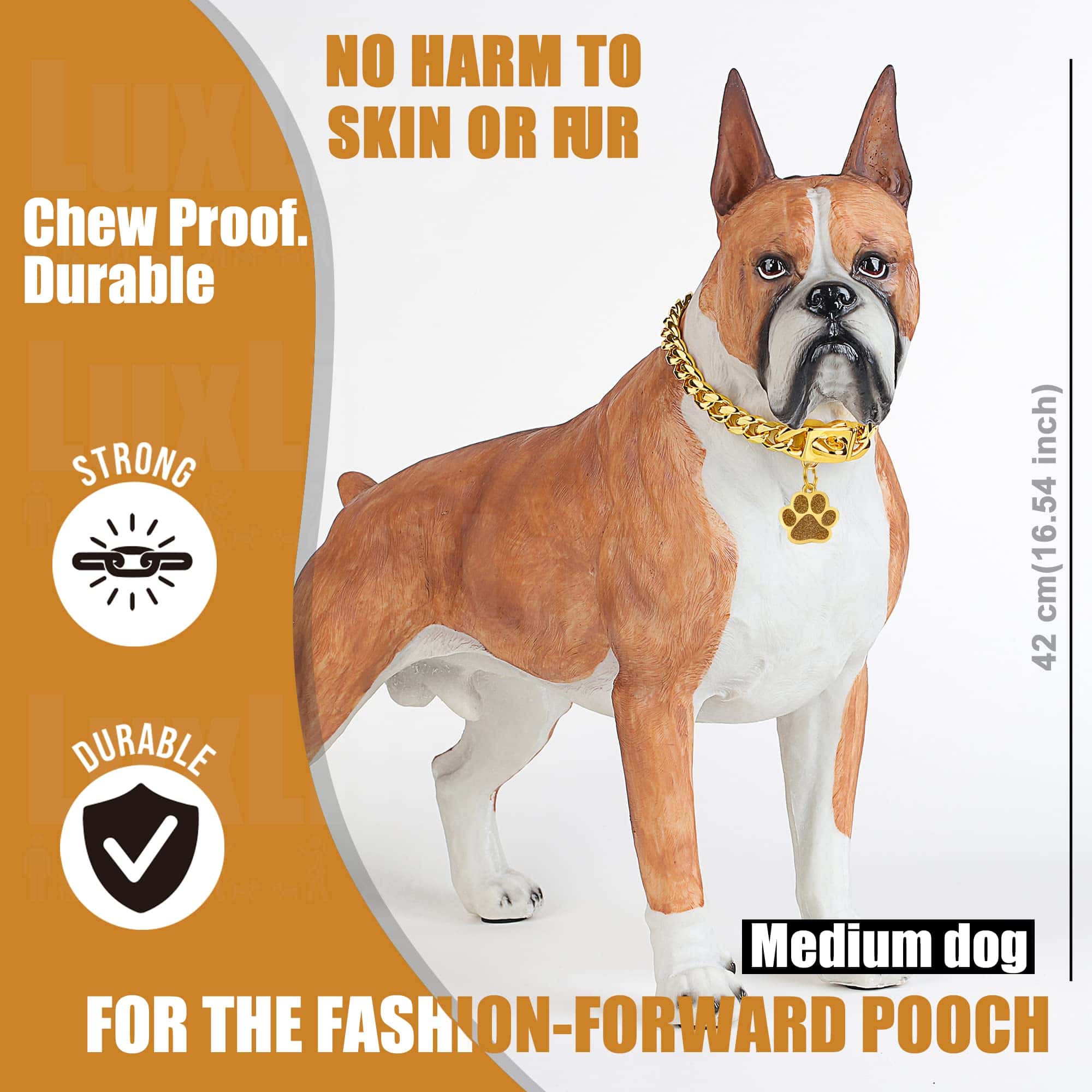 Collares de Cadena de Perro LuxLife Cuban Link Collar de - Imagen 8