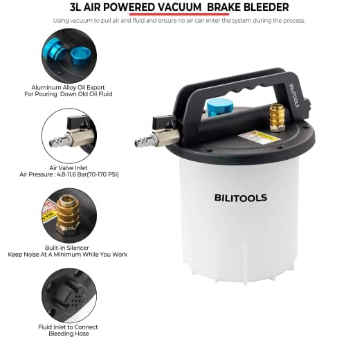 Kit de Sangrado de Frenos al Vacío BILITOOLS 3L, - Imagen 5