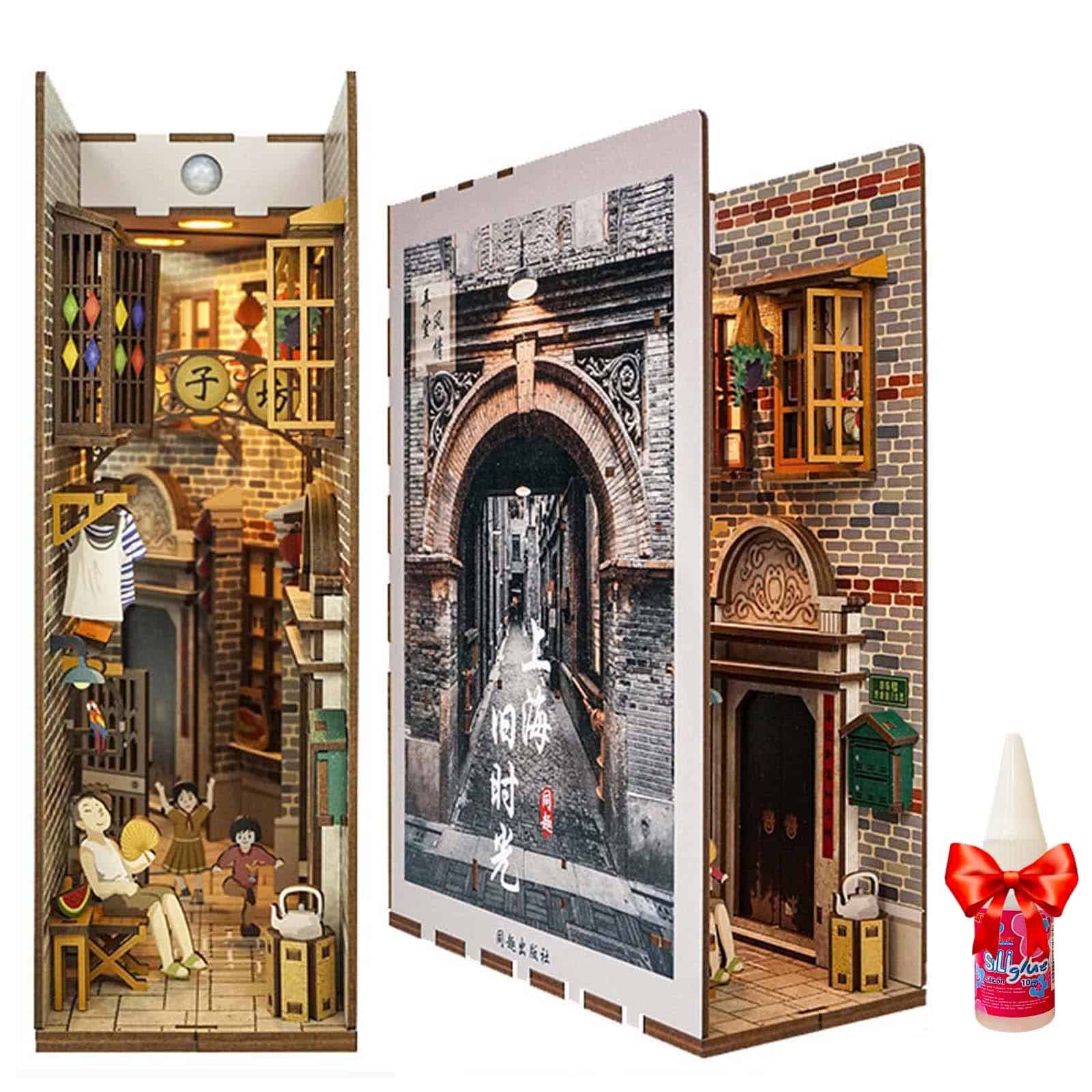 Kit DIY Nook de Libro, Rompecabezas de Madera 3D Casa de