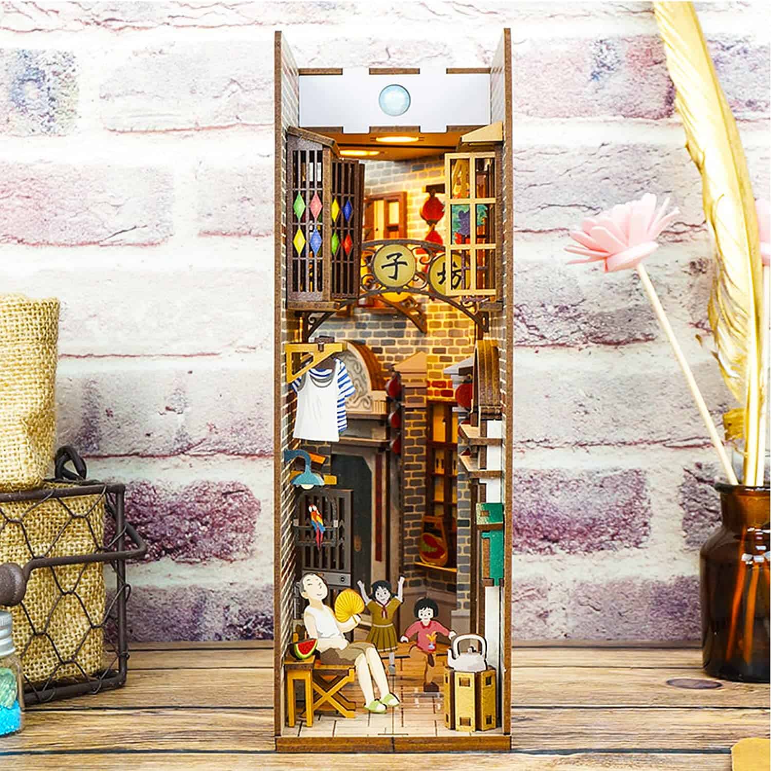 Kit DIY Nook de Libro, Rompecabezas de Madera 3D Casa de - Imagen 6