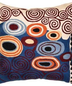 Funda de cojín decorativa azul Klimt para silla