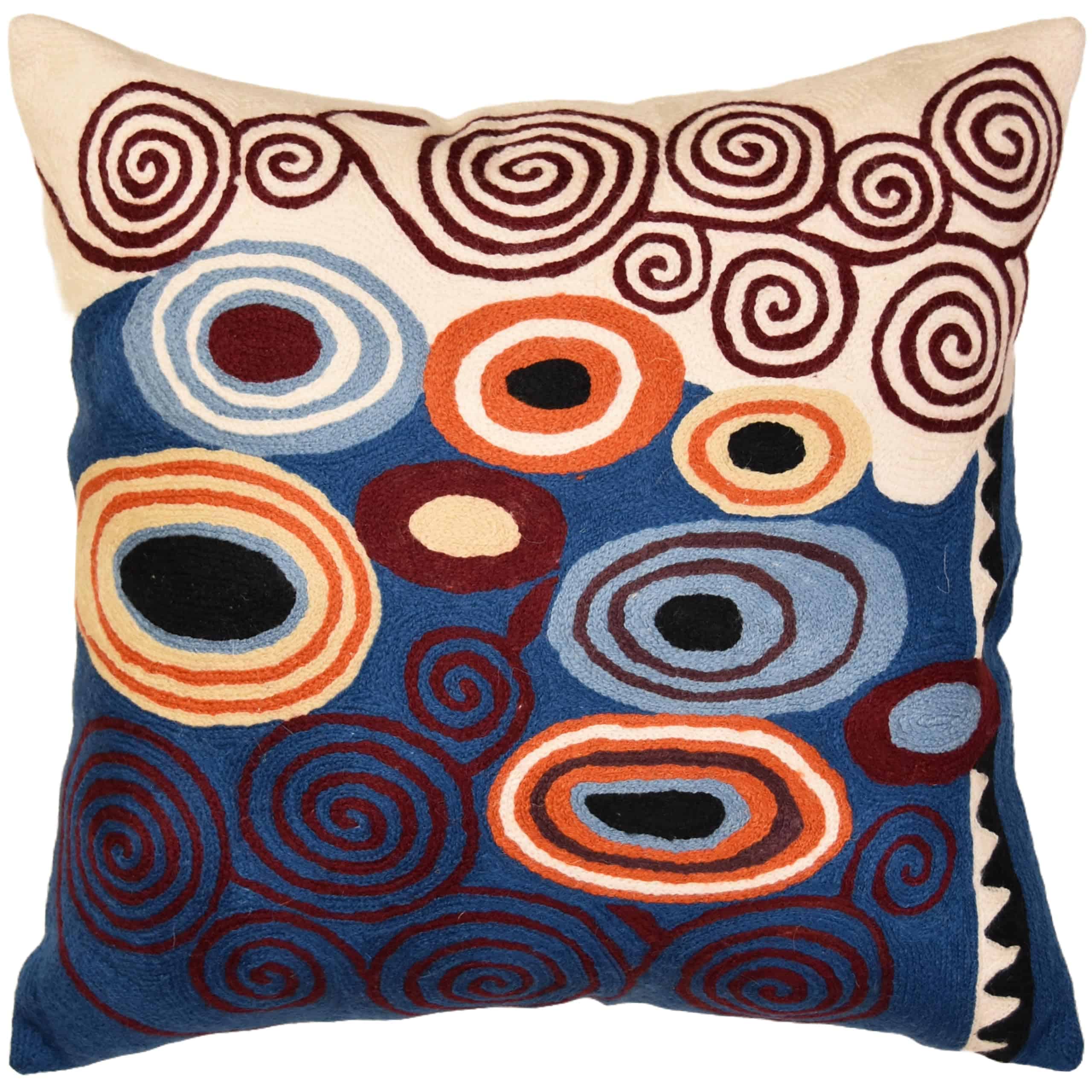 Funda de cojín decorativa azul Klimt para silla