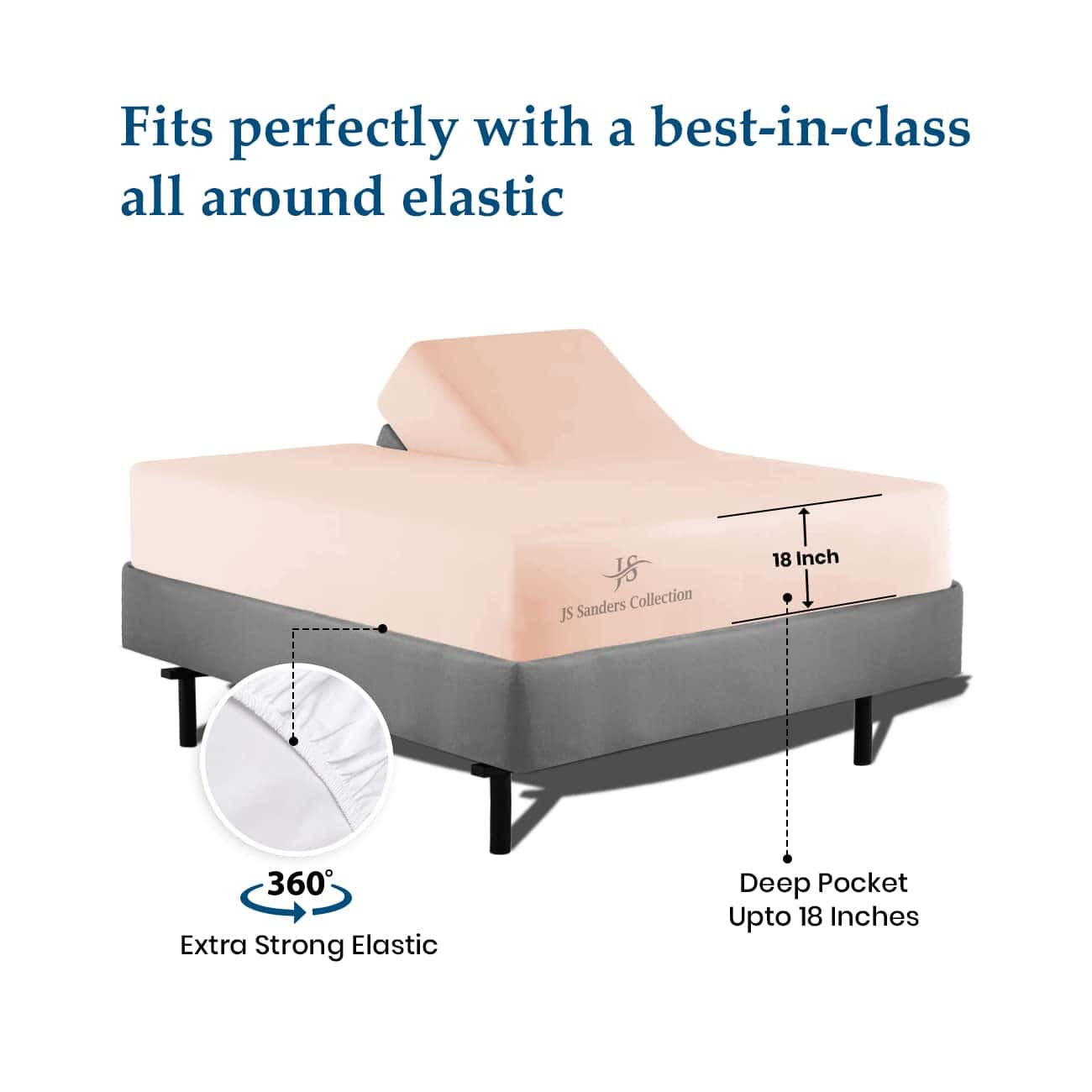 Juego de sábanas JS Sanders Collection 600TC -Melocotón - Imagen 4