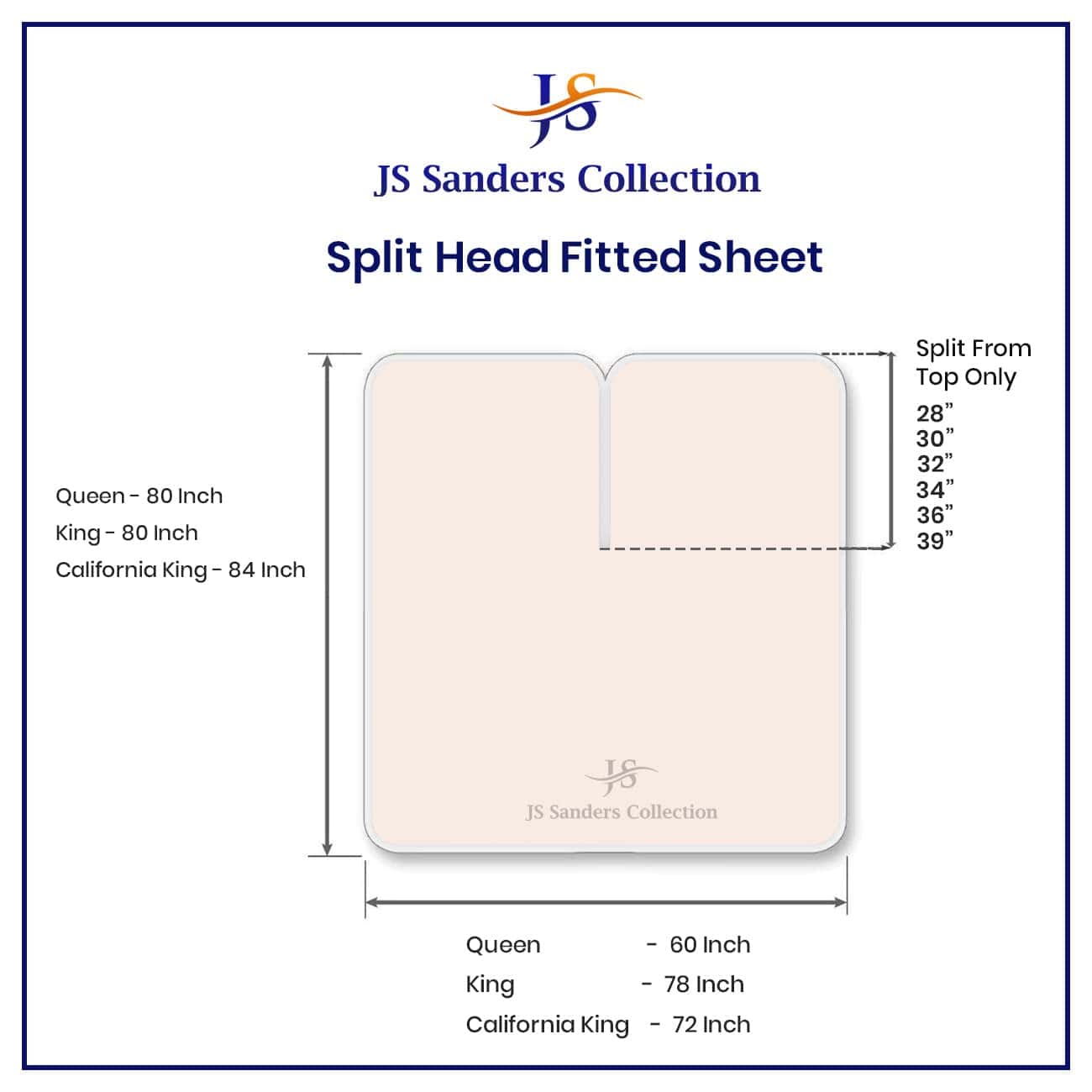 Juego de sábanas JS Sanders Collection 600TC -Melocotón - Imagen 6