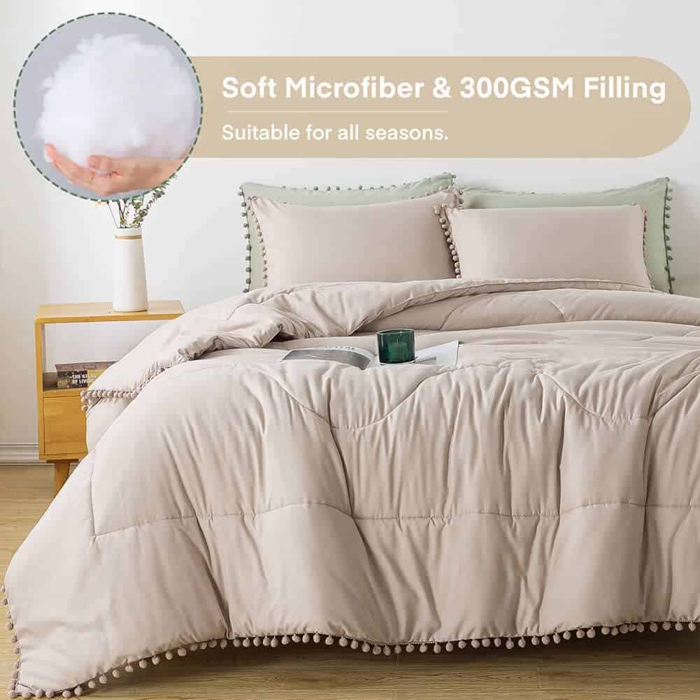 Juego de edredón Akimtic Pom Poms Fringe Queen (90x90 - Imagen 4