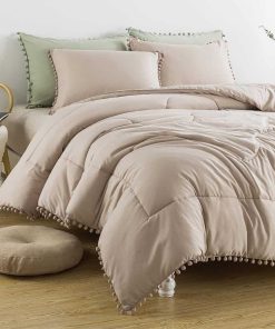 Juego de edredón Akimtic Pom Poms Fringe Queen (90x90