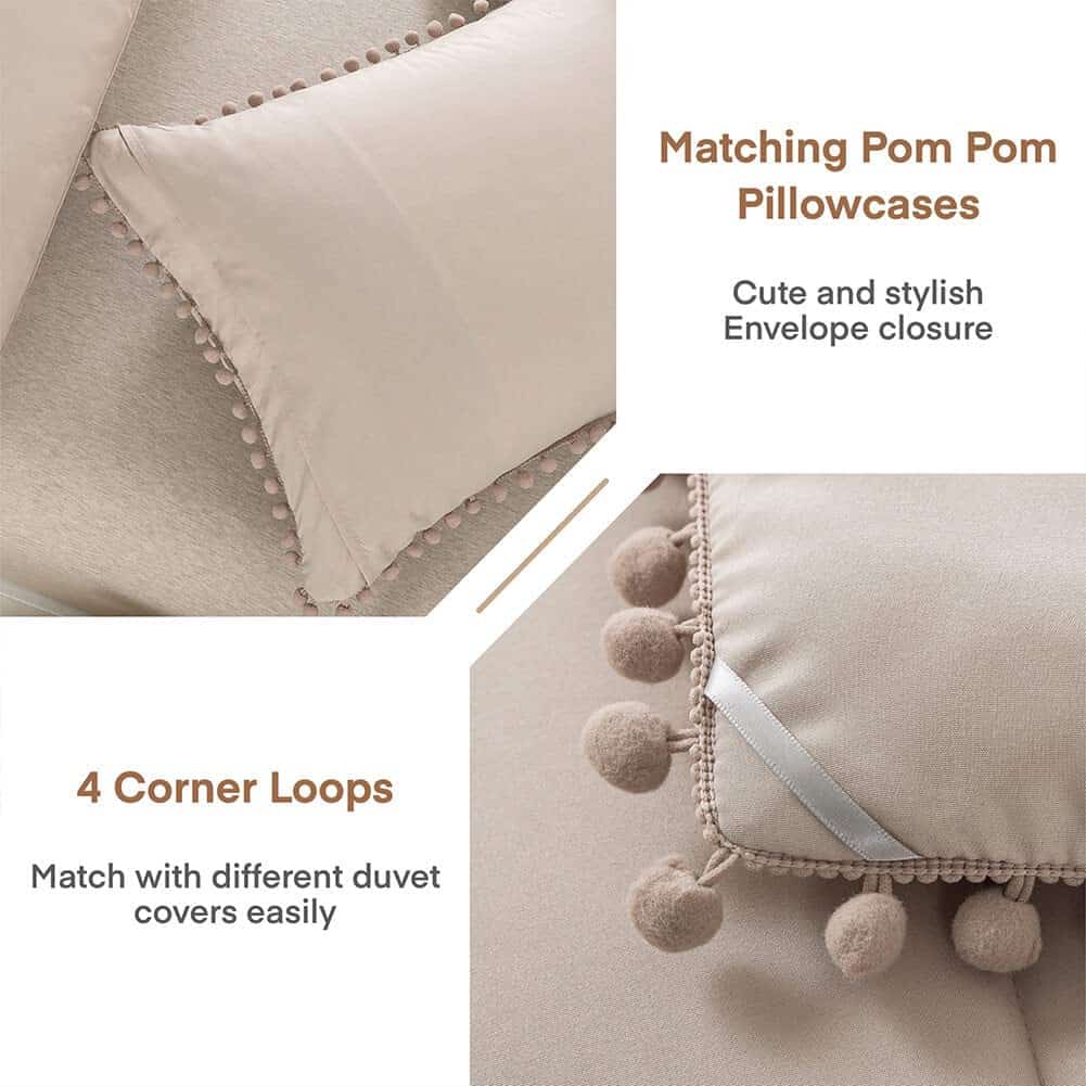 Juego de edredón Akimtic Pom Poms Fringe Queen (90x90 - Imagen 7