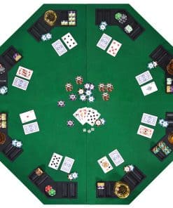 EVIEUN 48" Tapete de mesa de póker plegable para 8