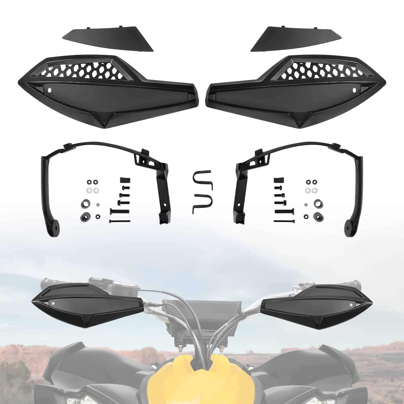KEMIMOTO Protector de Manos para ATV, Kit de Deflectores de