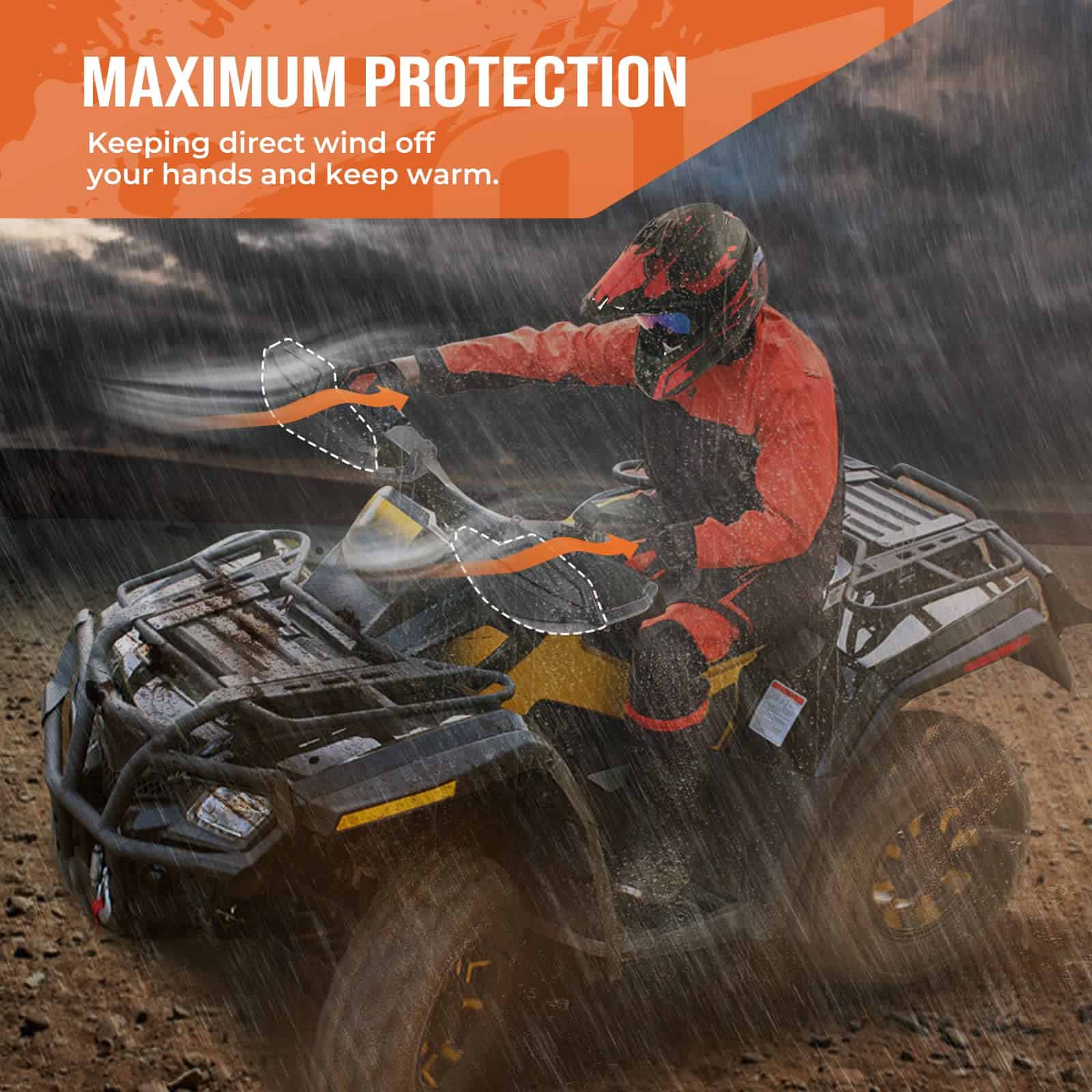 KEMIMOTO Protector de Manos para ATV, Kit de Deflectores de - Imagen 3