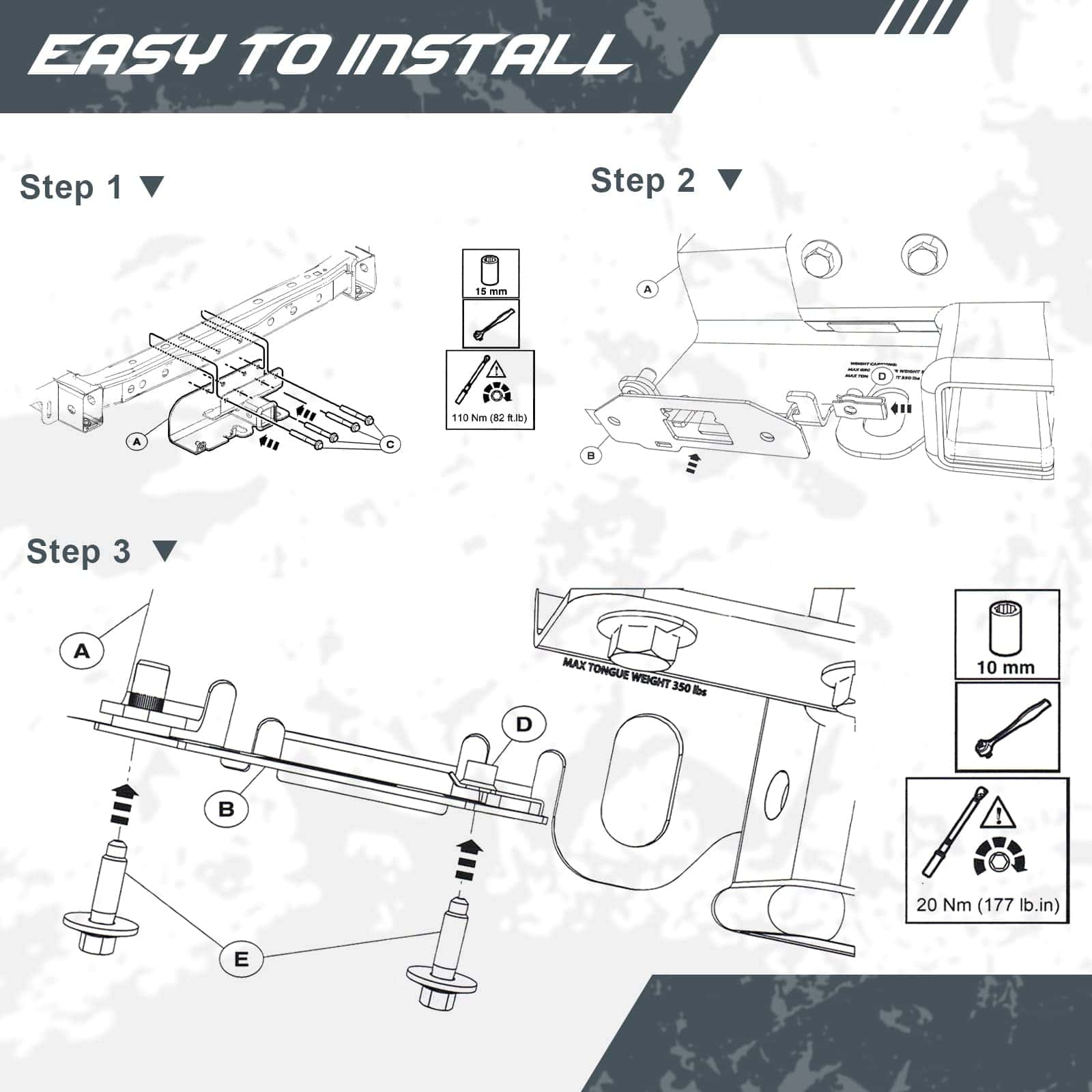 Enganche de Remolque de 2" para Ford Bronco 2021-2024, - Imagen 8