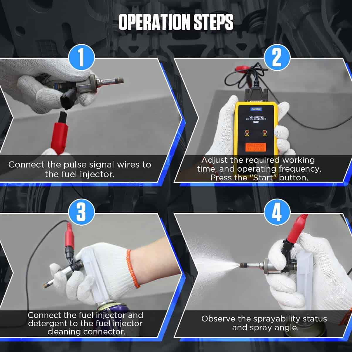 AUTOOL Probador y Limpiador de Inyectores de Combustible - Imagen 6