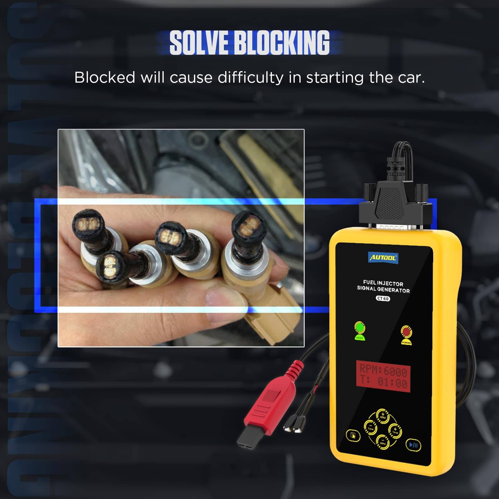 AUTOOL Probador y Limpiador de Inyectores de Combustible - Imagen 7