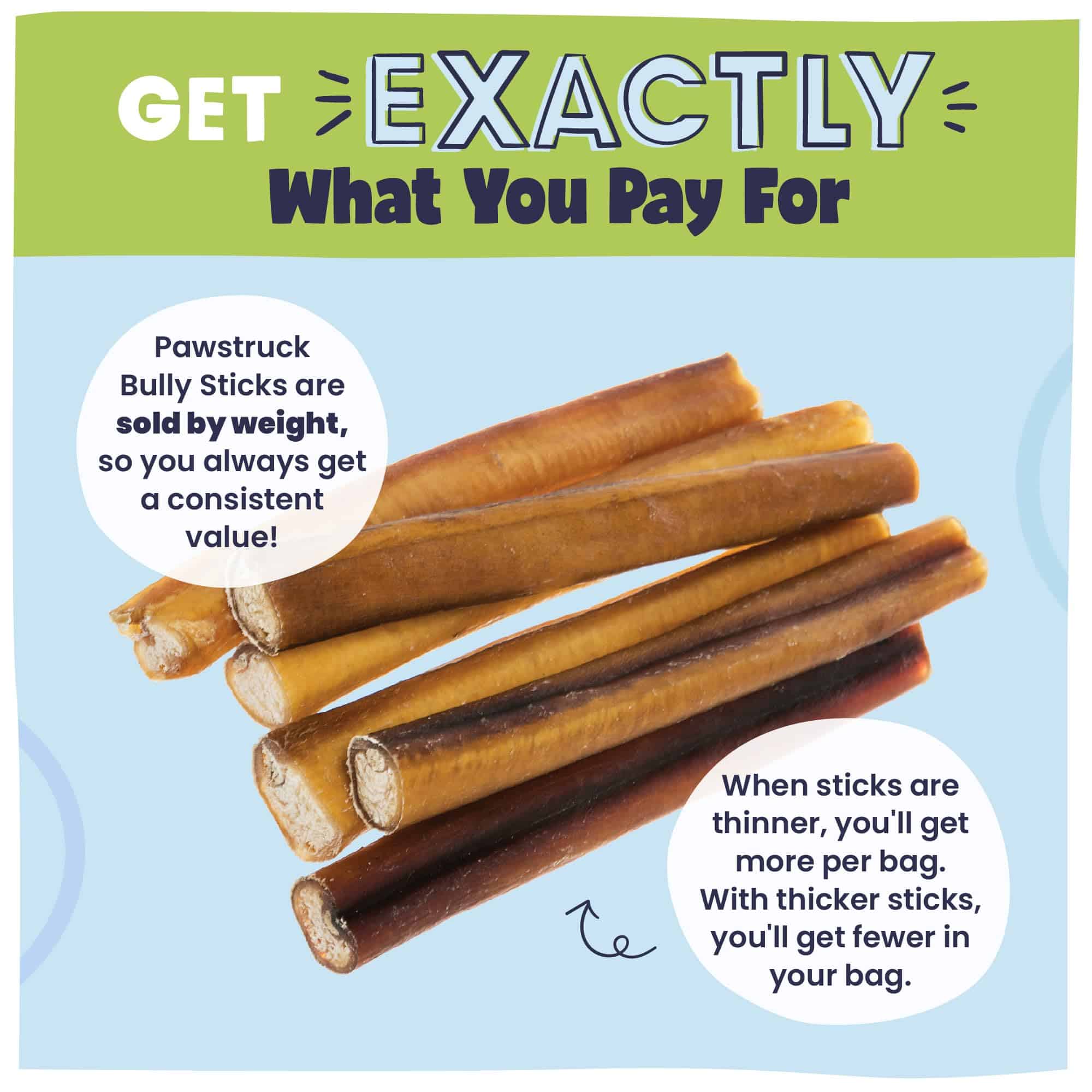 Pawstruck Natural 3-5" Bully Sticks para Perros Pequeños y - Imagen 8