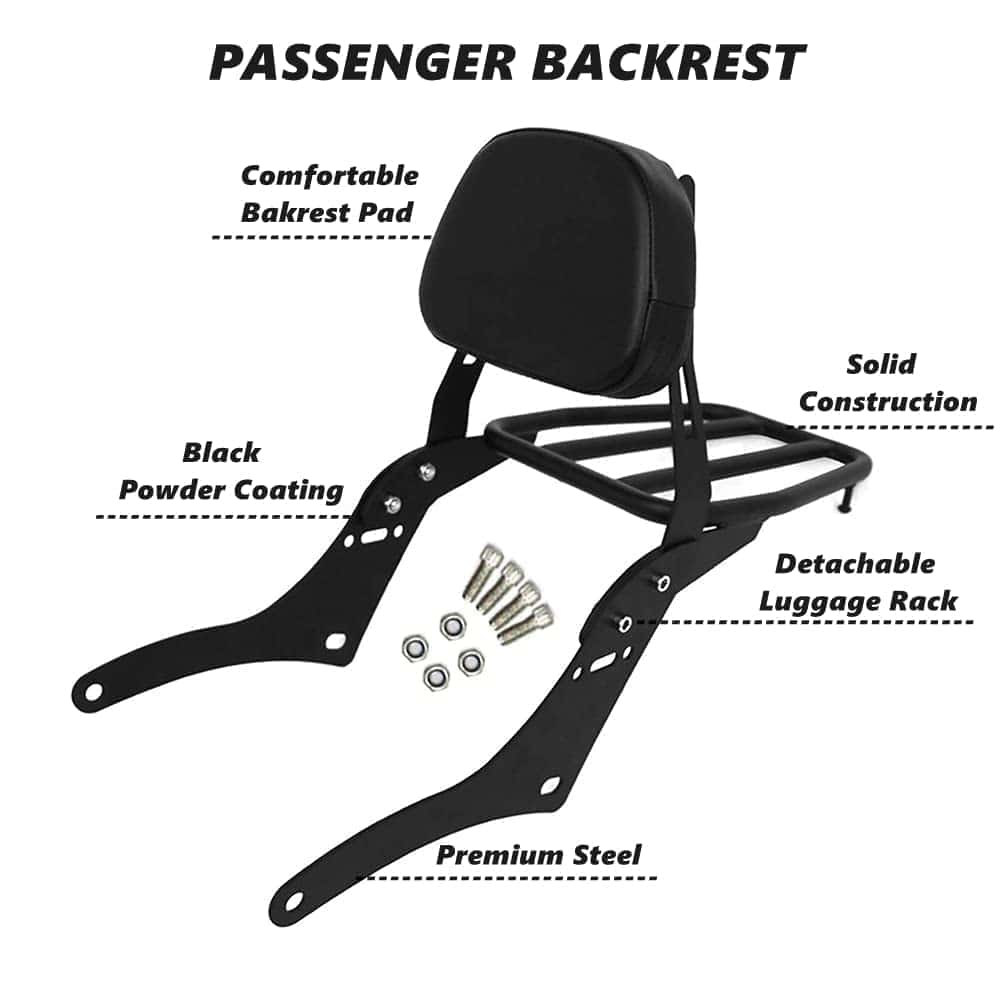 Worldmotop Respaldos de Sissy Bar para Asiento Trasero de - Imagen 4