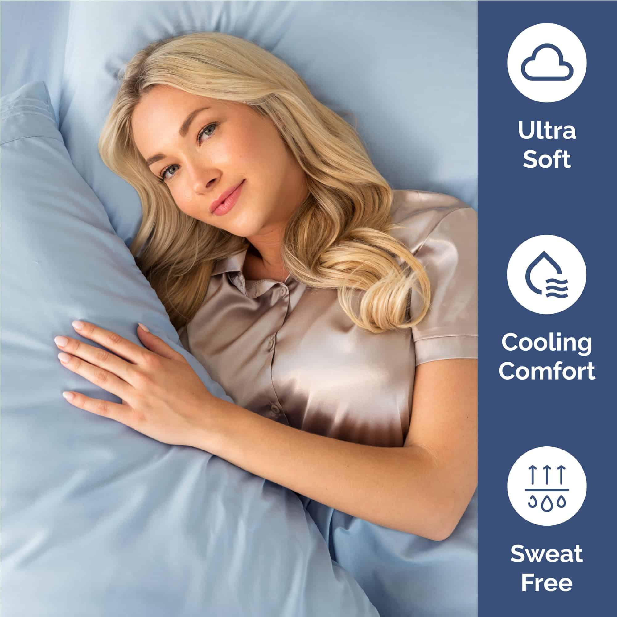 Juego de sábanas Twin XL de 4 piezas - Cómodas, -Azul Cielo - Imagen 5