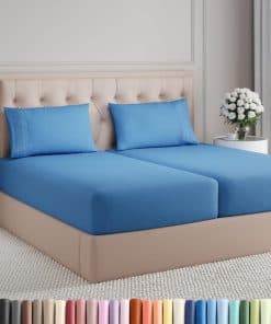 Juego de Sábanas Tamaño Split King de 5 -Azul Real