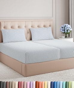 Juego de sábanas de tamaño Split King de 5 -Azul