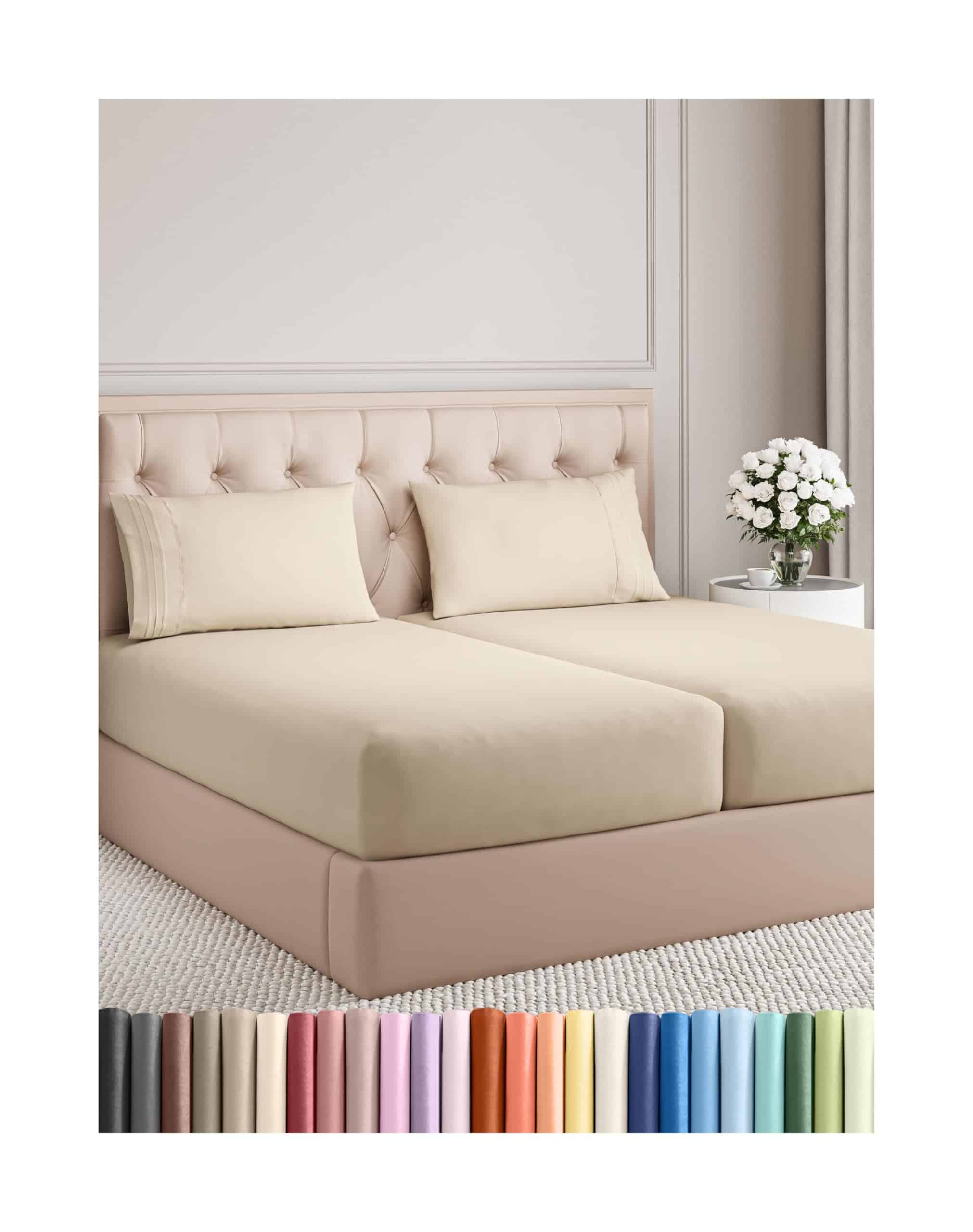 Juego de sábanas de 5 piezas tamaño Split King - Suaves,