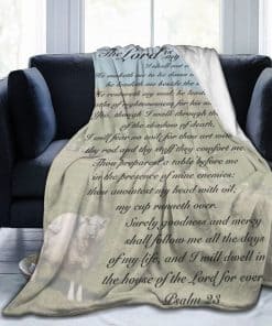 Manta de estampado de campo irlandés con el Salmo 23 El