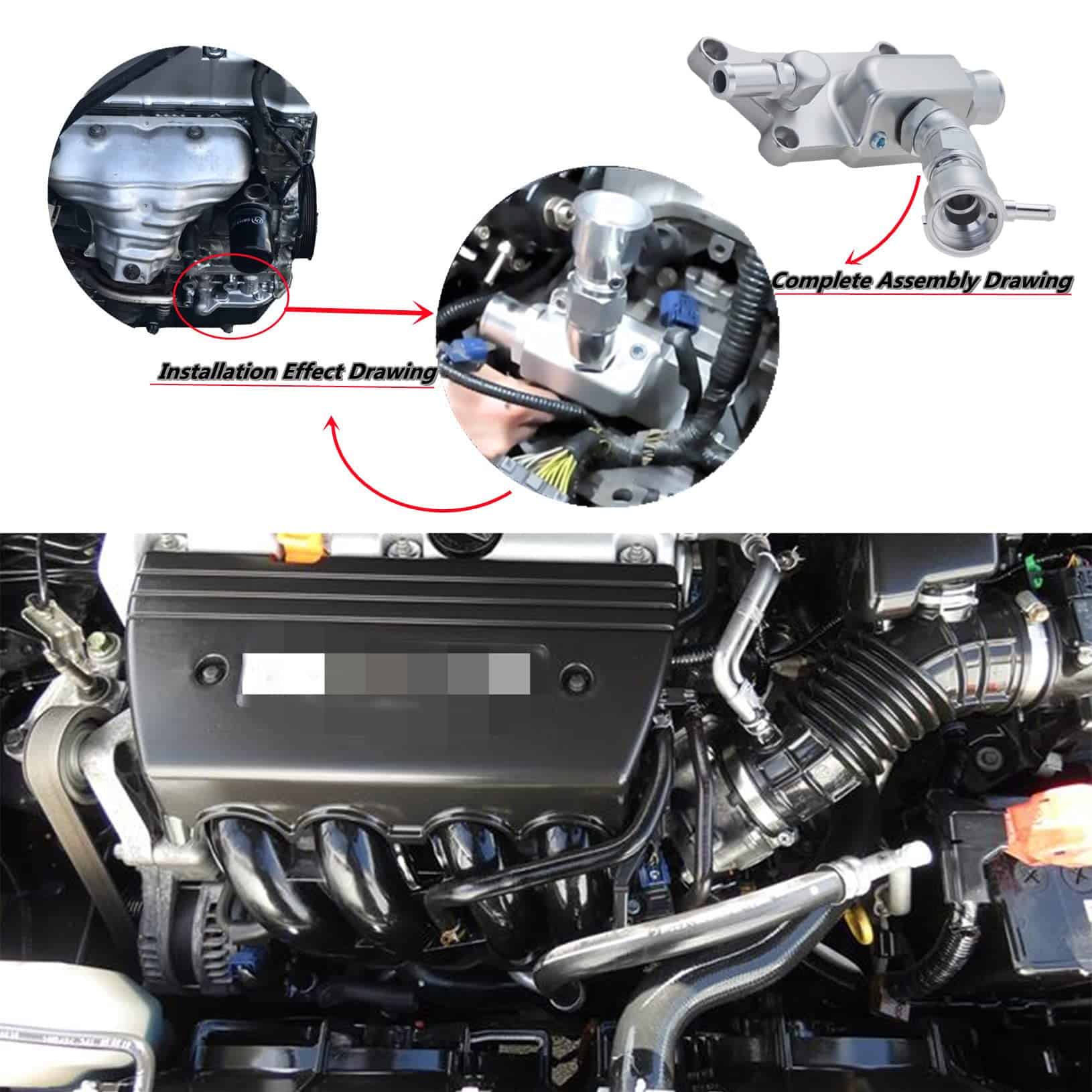 LicBund K Series Upper Coolant Housing Straight Elbow Inlet - Imagen 4