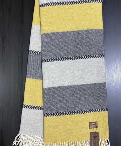 Manta de Lana de Merino Eikei con Patrón de Rayas Anchas