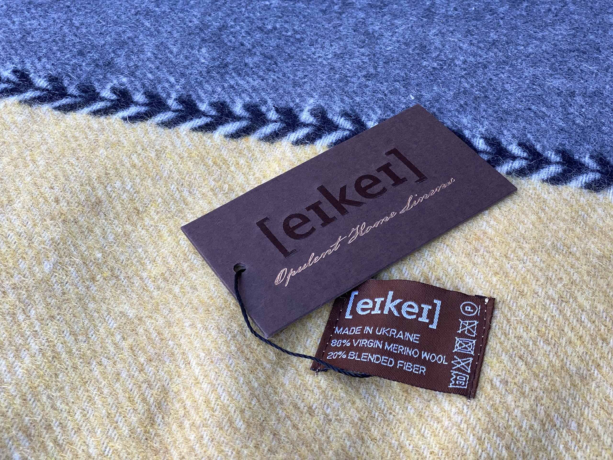 Manta de Lana de Merino Eikei con Patrón de Rayas Anchas - Imagen 3