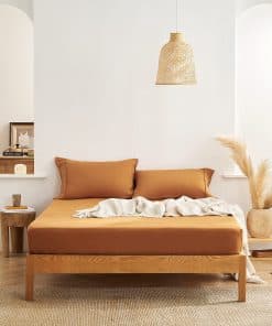 Sábana Ajustable de Lino Berklan 100% Lino -Caramelo