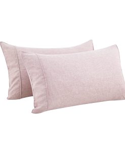 Fundas de Almohada de Lino Berklan con -Rosa