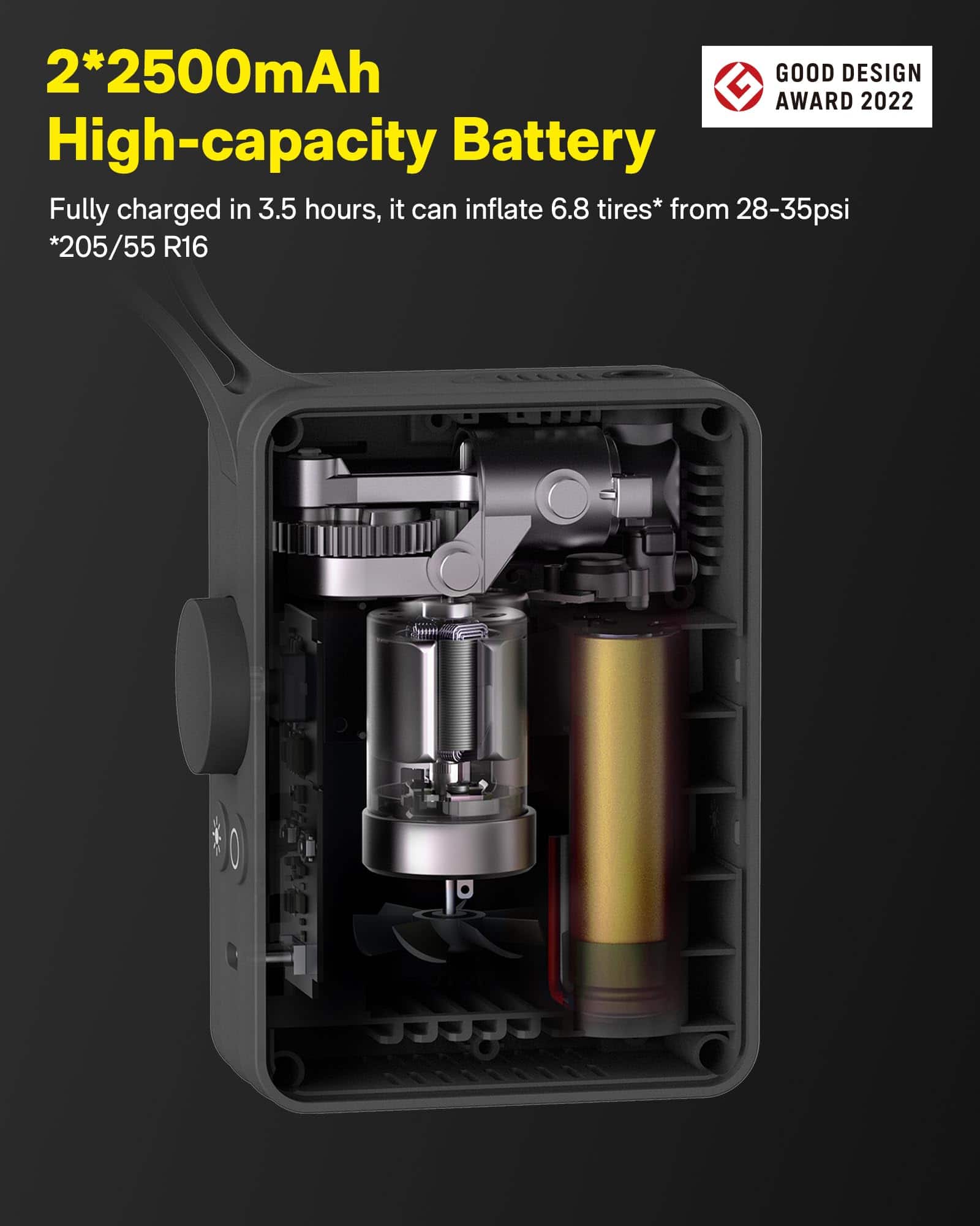 Inflador de neumáticos portátil HOTO, Bomba de aire - Imagen 6