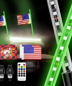 2PCS 4FT Luces de Látigo LED RGB con Control Remoto y